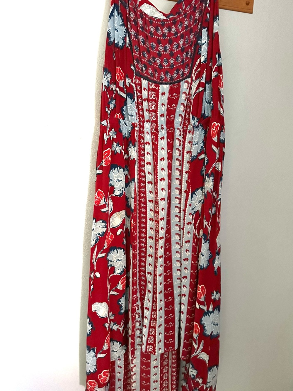 Style & Co. Red Floral Sleeveless Maxi Dress High Low Rayon